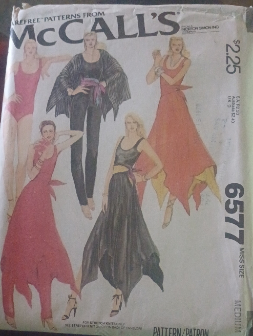 McCALL'S 6577 Vintage (70s) Dress & Jumpsuit Sewing Pattern, Multi Styles, S-med